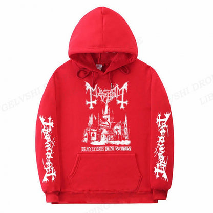 Men's Solid Color Printed Fashion Hoodie