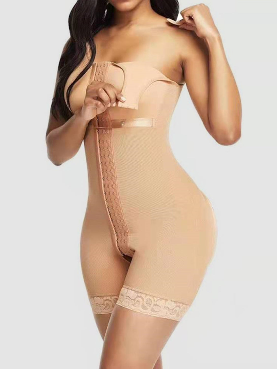 Full Size Lace Detail Wide Strap Shaping Romper 