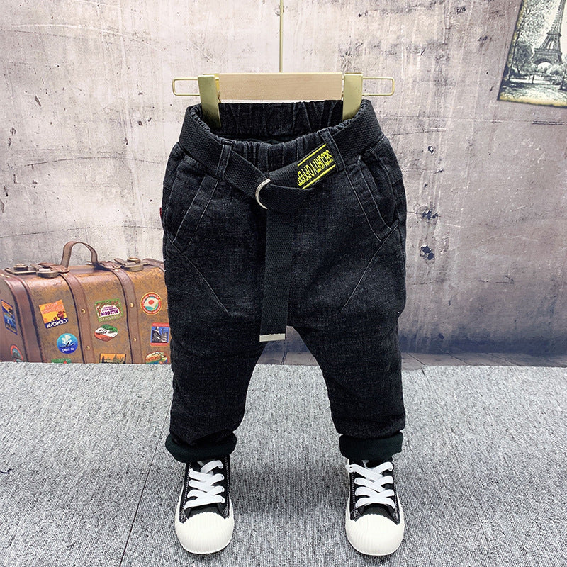 Boys Fleece Cotton Coat Sweater Jeans Suit