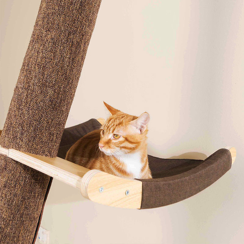 Solid Wood Large Cat Climbing Frame Cat Litter Cat Tree One Cat Shelf 