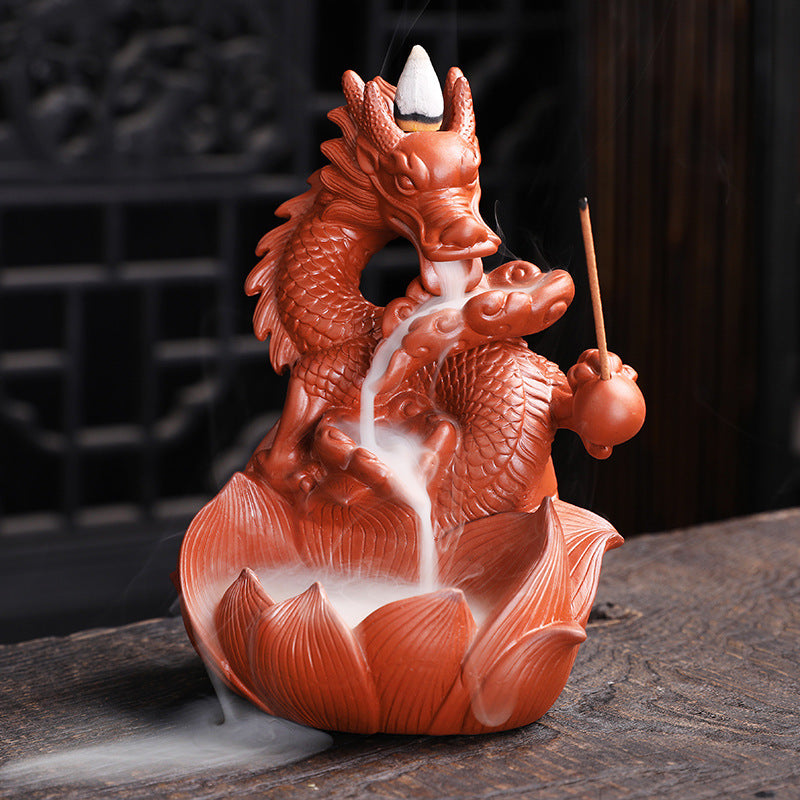 Ceramic Chinese Xianglong Backflow Incense Burner