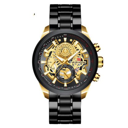 Quartz Watch For Men Black Gold Man Business Non Automatic Machine