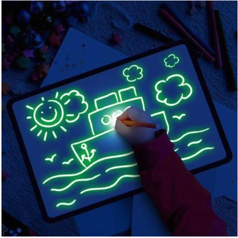 Educational Toy Drawing Pad 3D Magic 8 Light Effects Puzzle Board Sketchpad 