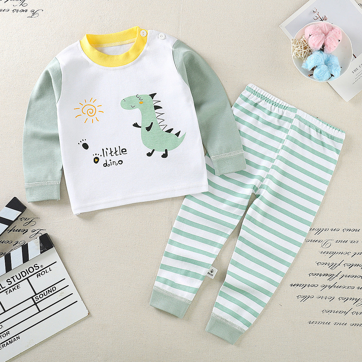 Pure Cotton Boys And Girls Autumn Clothes Long Trousers Suit