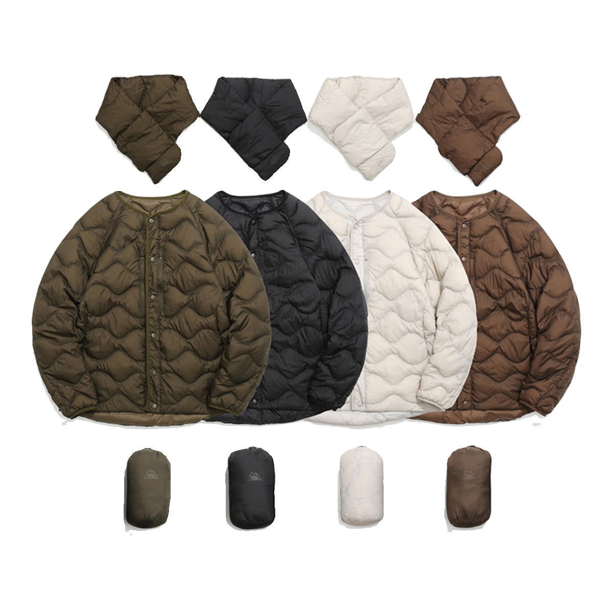 Simple Casual Wave Down Jacket Personality Couple 