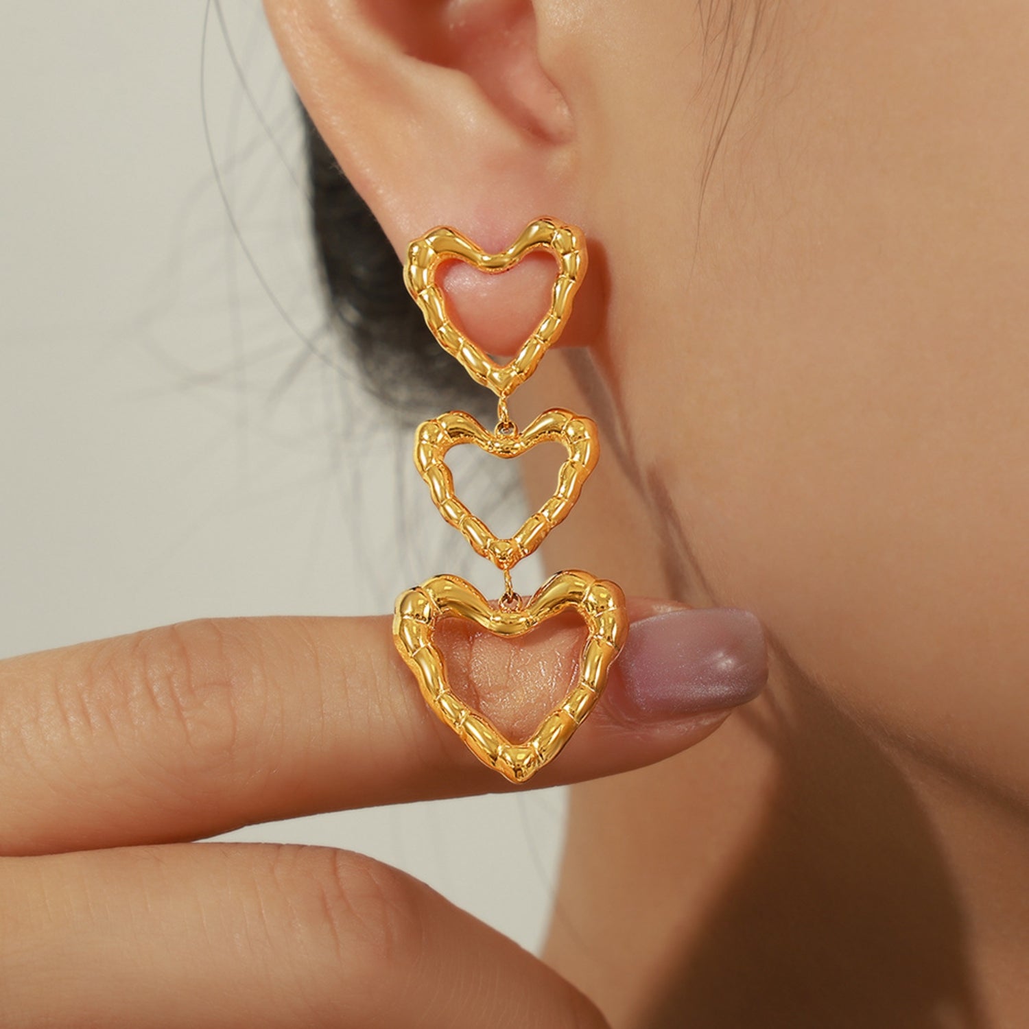 Titanium Steel Heart Earrings - Babbazon New Products