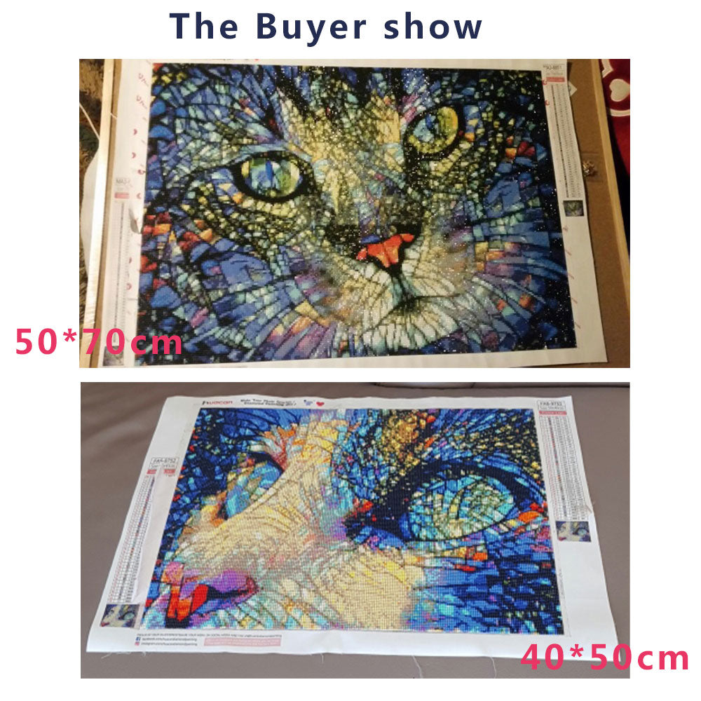 Diamond Painting Full Cat Kit Animal Home Decoration