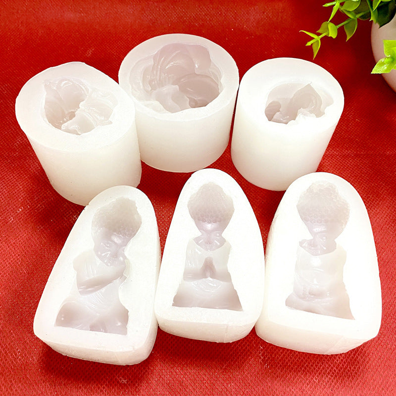 3D Maitreya Buddha Statue Tathagata Candle Aromatherapy Silicone Mold