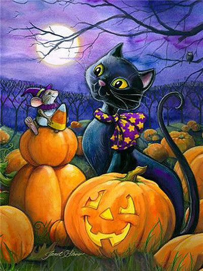 Painting Halloween Full Square Diamond Cartoon Embroidery Cross Stitch Kit