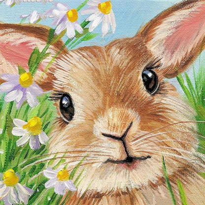 5D Diamond And Rabbit Digital Resin Rhinestone Painting Kit