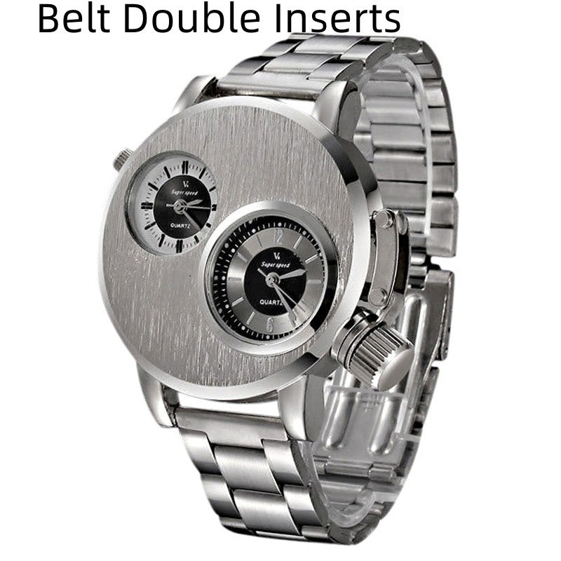 Large Plate Double-movement Watch Men