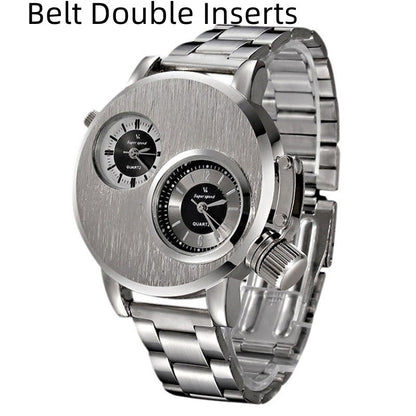 Large Plate Double-movement Watch Men