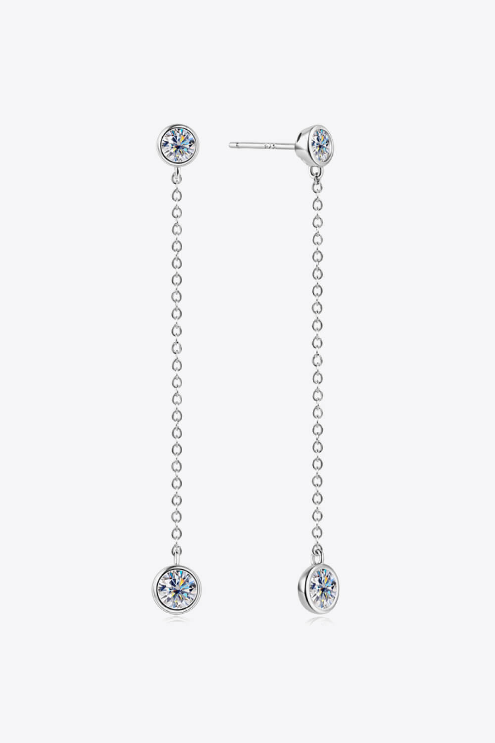 Adored Moissanite Chain Earrings 