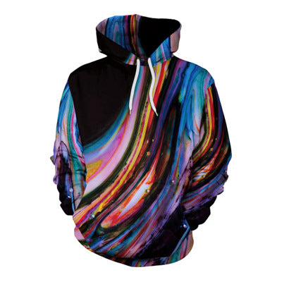 Digital Printing Hooded Polyester Sweater Pullover Plus Size