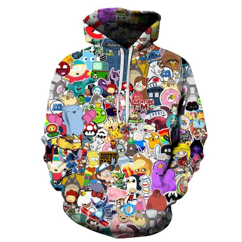 3D Spoof Smoking Male Hooded Sweater Creative Explosion Models Casual Men And Women Fashion Sweater