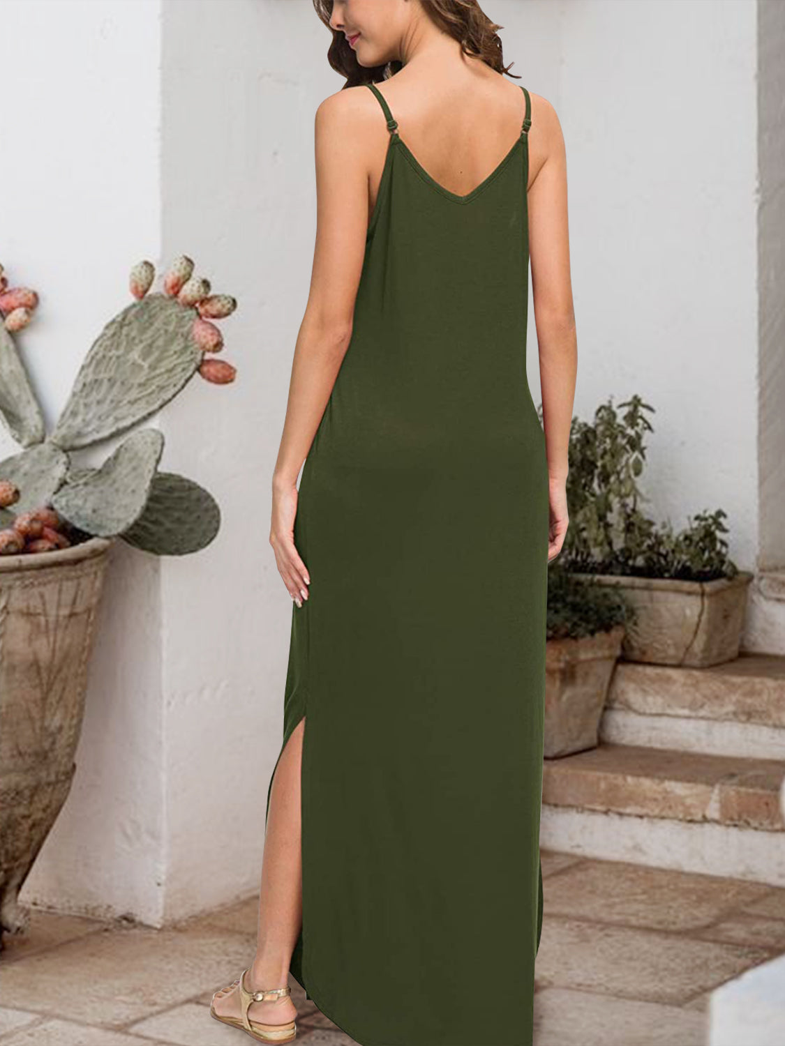 Slit Scoop Neck Sleeveless Dress 