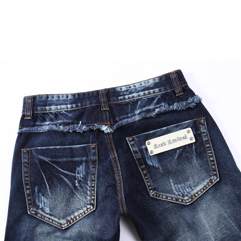 Panelled Statement Jeans Frayed Slim Fit