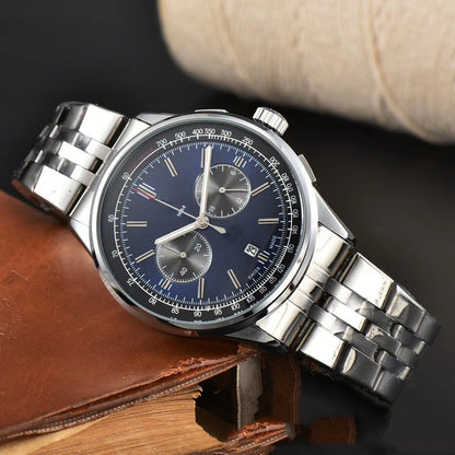 Men's Six-pin High Quality Quartz Steel Strap Watch