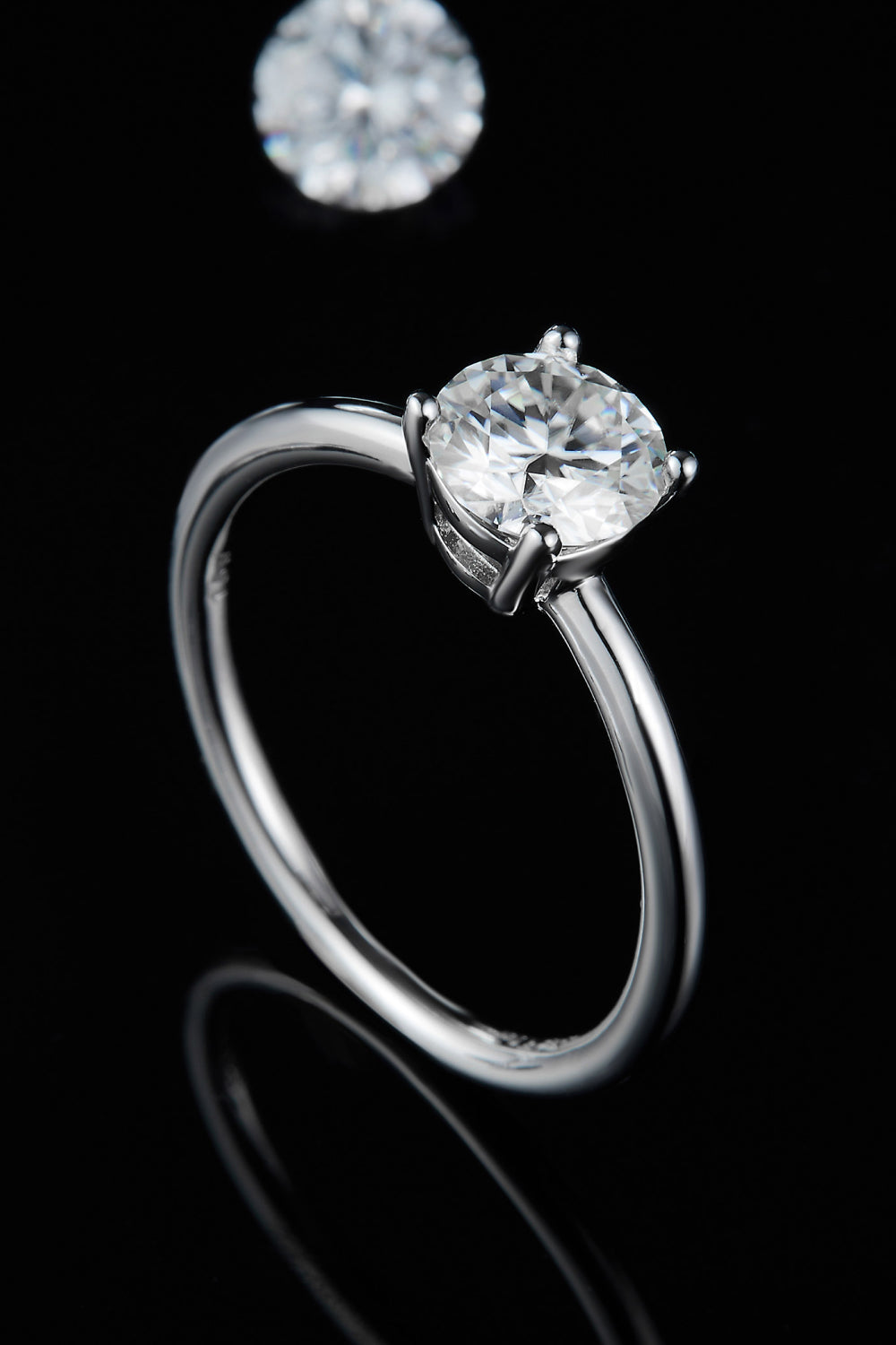 1 Carat Moissanite 925 Sterling Silver Solitaire Ring 