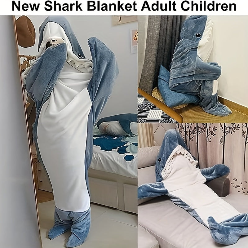 Shark Onesie Blanket For Adults, Shark Blanket Hoodie, Shark Blanket Super Soft Cozy Flannel, Boys Girls Cosplay Costume Sleeping Bag For Night 