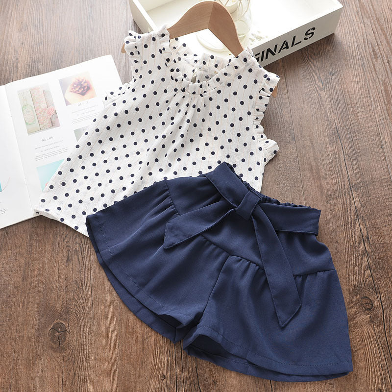 Ice Cream Printed t-Shirt + Shorts Girls Suit Pants