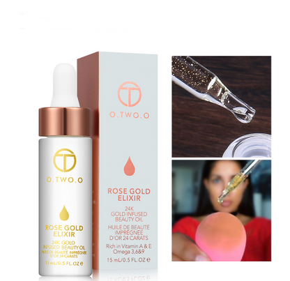 24k Rose Gold Elixir Skin Make Up Oil For Face Essential Oil Before Primer Foundation Moisturizing Face Oil Anti-aging