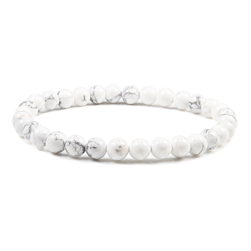 Buddha Pearl Bracelet 6mm Picture Stone White