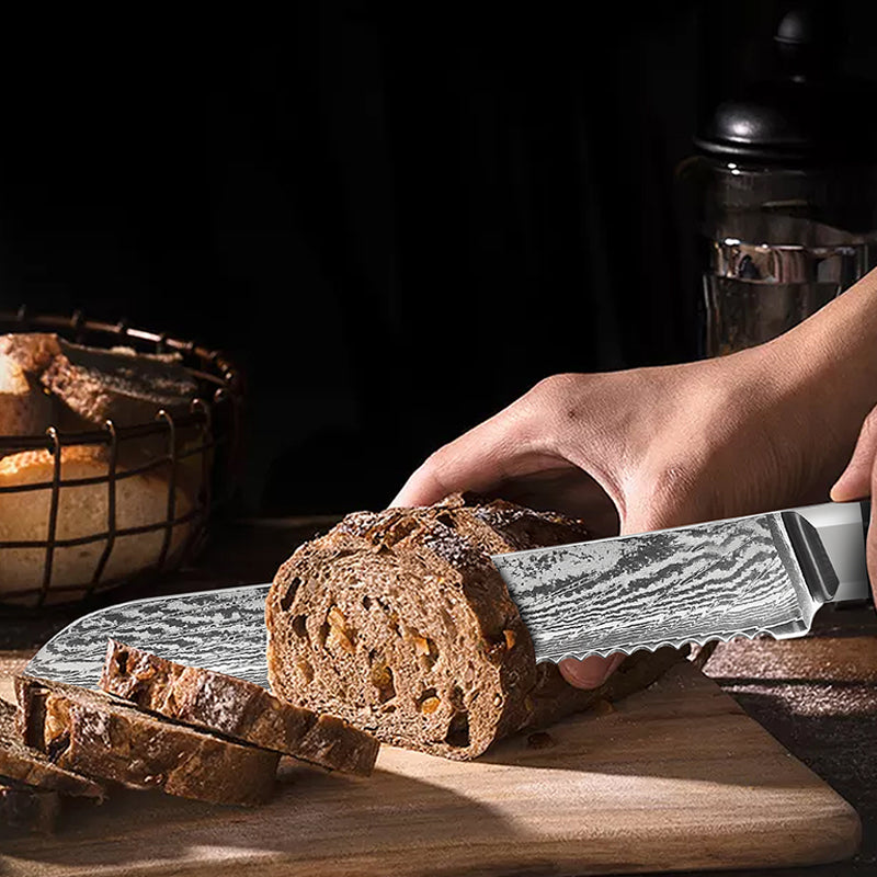 Bread Knife Damascus Bread Slicing Knife 