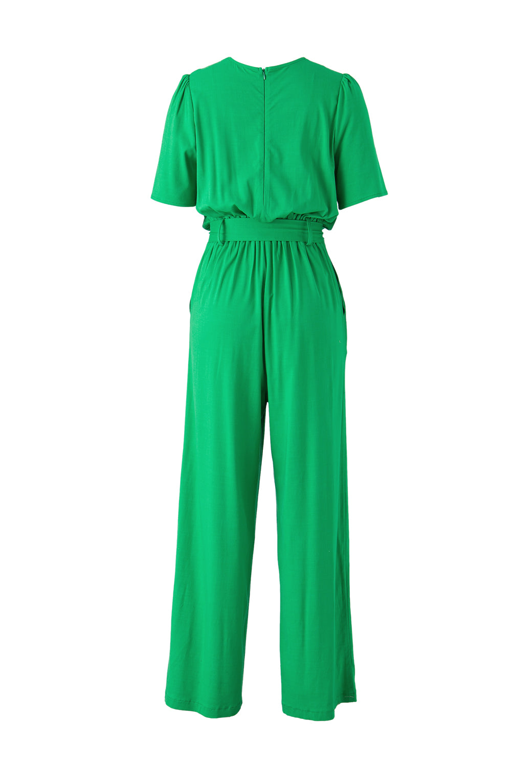 Tied Surplice Wide Leg Jumpsuit 