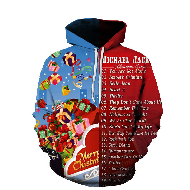 Men's And Women's Fashion Christmas Printed Hoodie