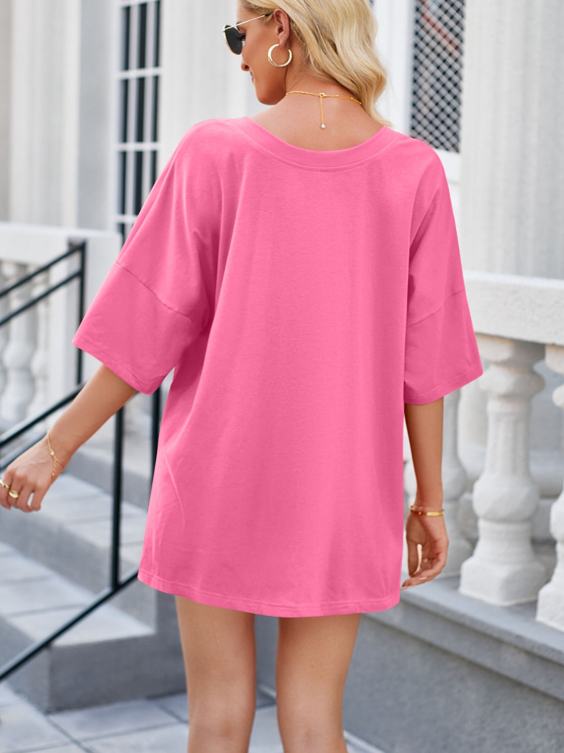 V-Neck Half Sleeve Top and Shorts Set - Babbazon New Products