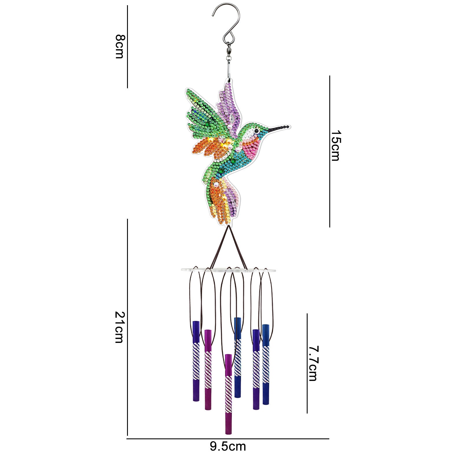 Diamond Painting Wind Chime Pendant DIY Handmade Outdoor Sun Catcher