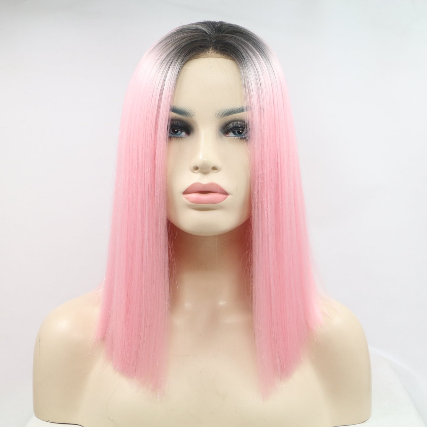 13*3" Lace Front Wigs Synthetic Mid-length Straight 12" 130% Density 