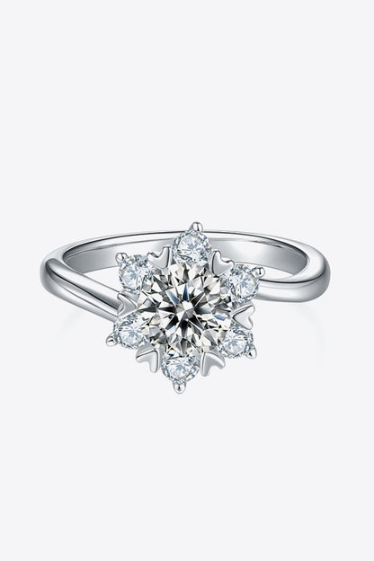 Adored 1 Carat Moissanite 925 Sterling Silver Cluster Ring 