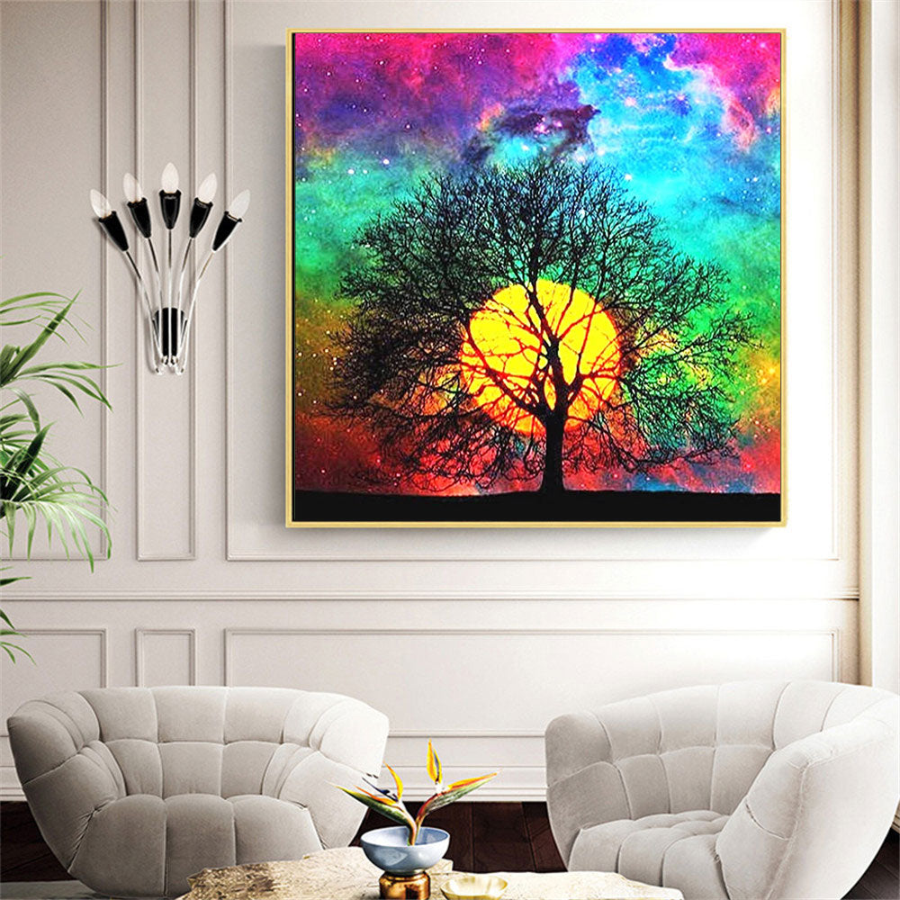 Moon Tree Mosaic 5D Diamond Painting Square Or Round