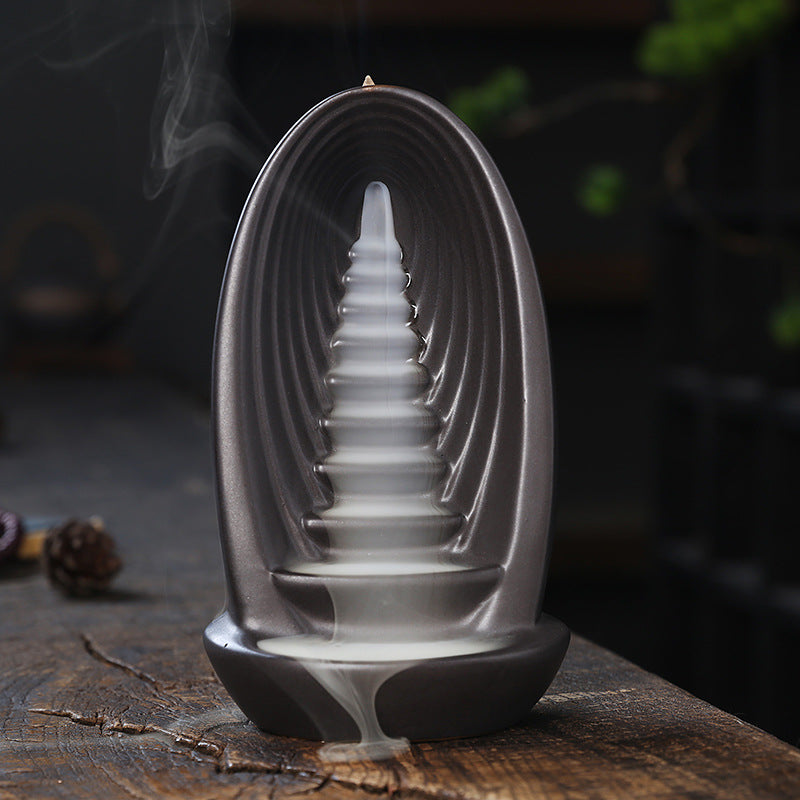 Backflow Incense Burner High Mountain Flowing Water Ceramics