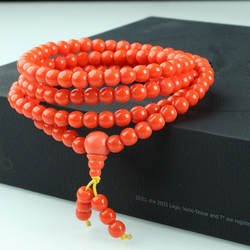 Red Agate Women's Bracelet 6m108 Buddha Beads