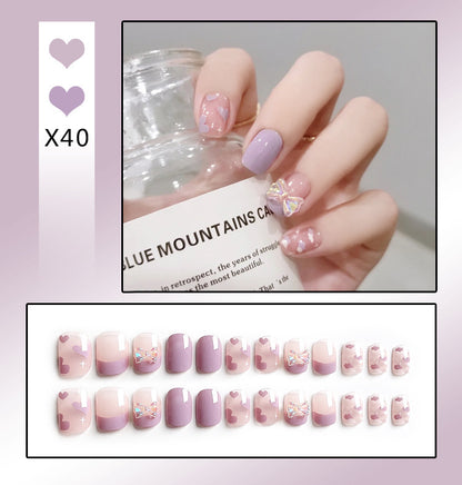 French Worn Removable Nails And Diamonds