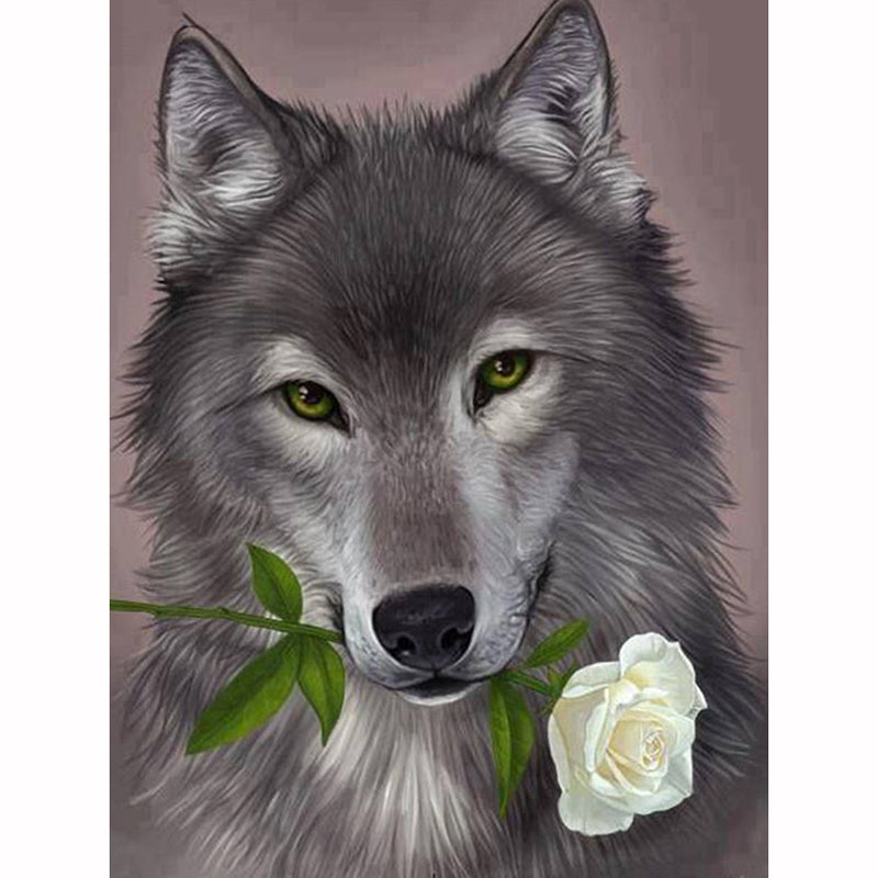 Wolf Mosaic Diamond Painting Full Square Embroidery Cross Stitch Rhinestone Painting Crafts