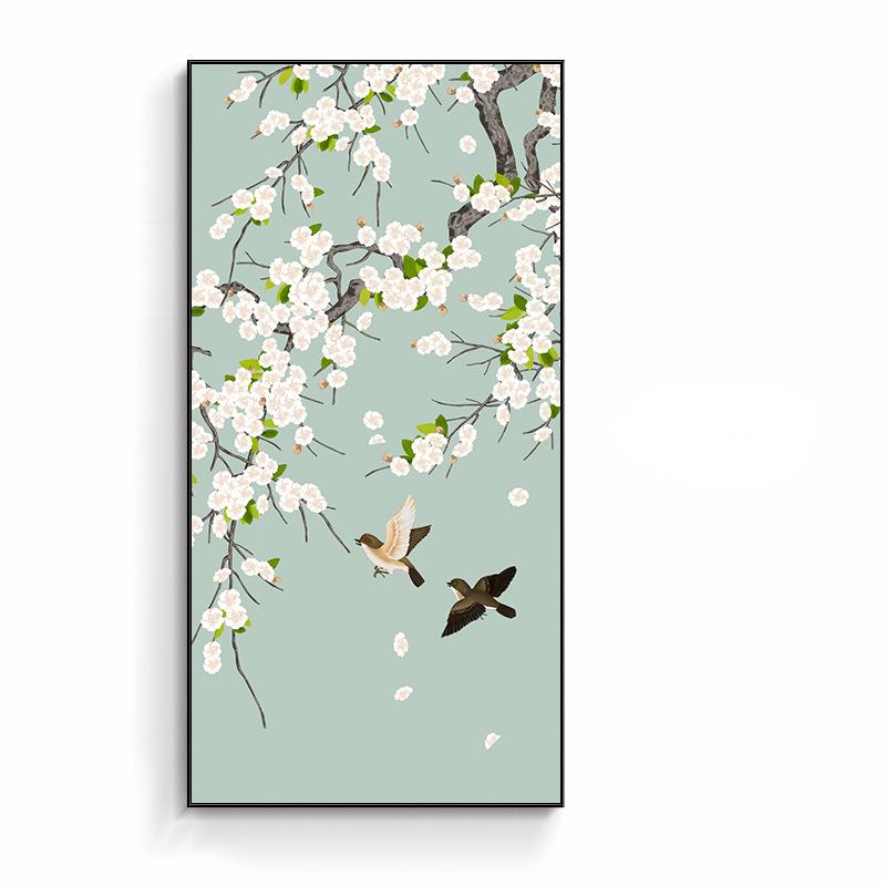 Chinese Style Paintings With Decorative Flowers And Birds