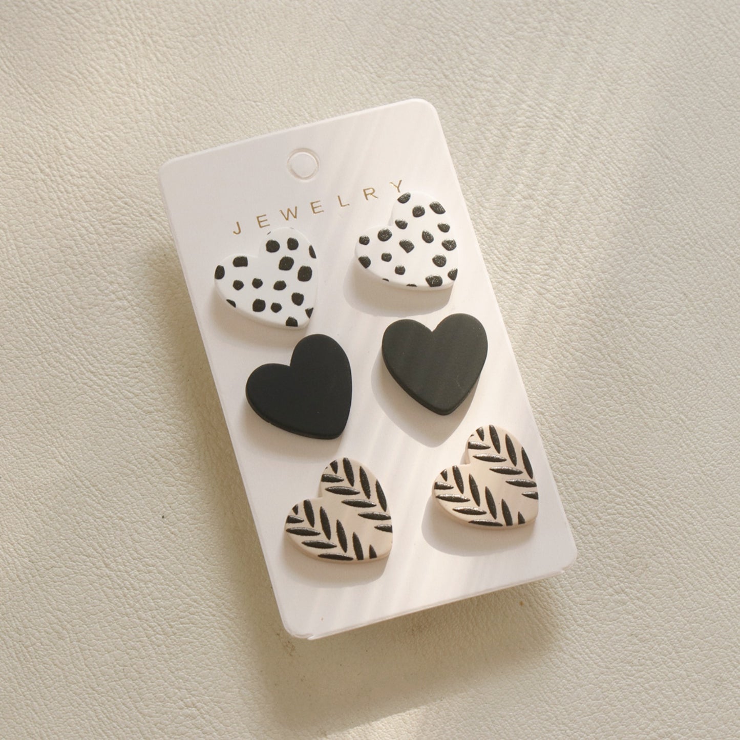 3 Piece Acrylic Heart Stud Earrings 