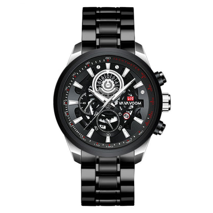 Quartz Watch For Men Black Gold Man Business Non Automatic Machine