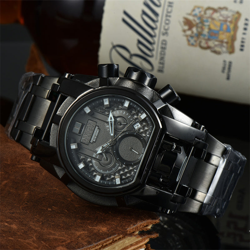 Men's Fashion Large Dial 6 Hands Quartz Watch