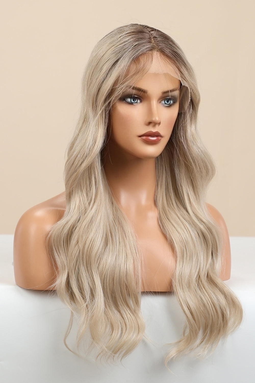 13*2" Wave Lace Front Synthetic Wigs in Gold 26" Long 150% Density 