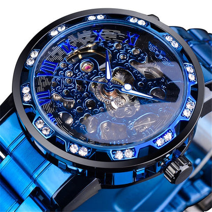 Classic popular hollow rhinestone mechanical watch