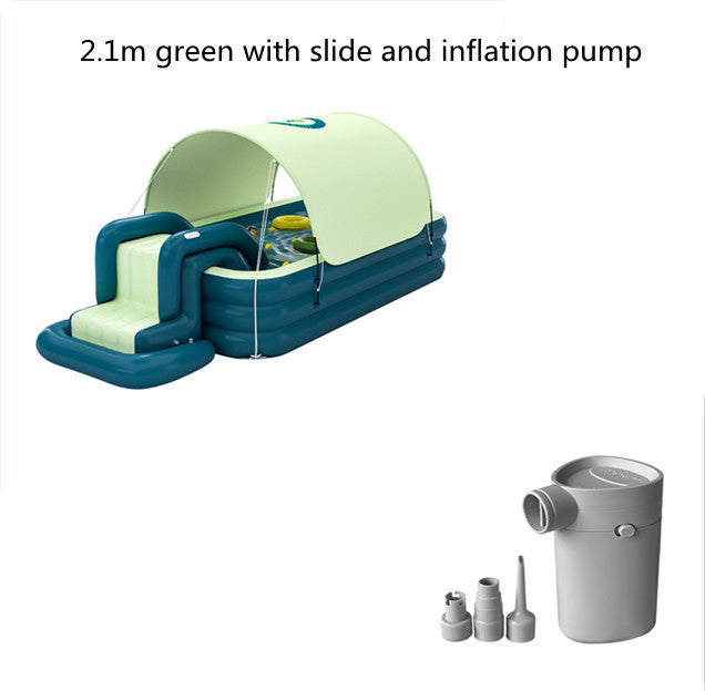 Children's Automatic Inflatable Swimming Pool Shade Baby Swimming Pool Swimming Bucket Folding Swimming Pool Paddling Pool Inflatable Ball Pool