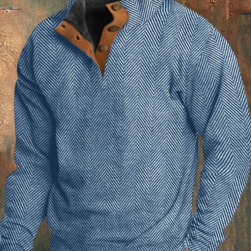 Men's Sweater Digital Printing Polyester Solid Color Retro