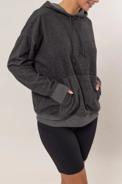 HYFVE Brushed Long Sleeve Hoodie with Kangaroo Pocket