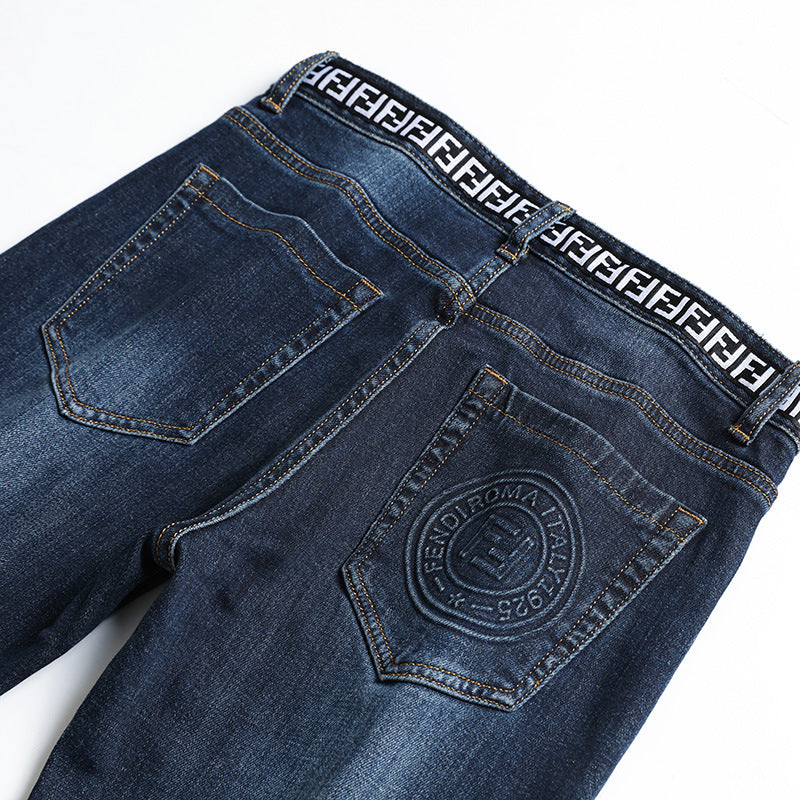 Autumn and Winter New Thick Korean Style Slim Men's Jeans