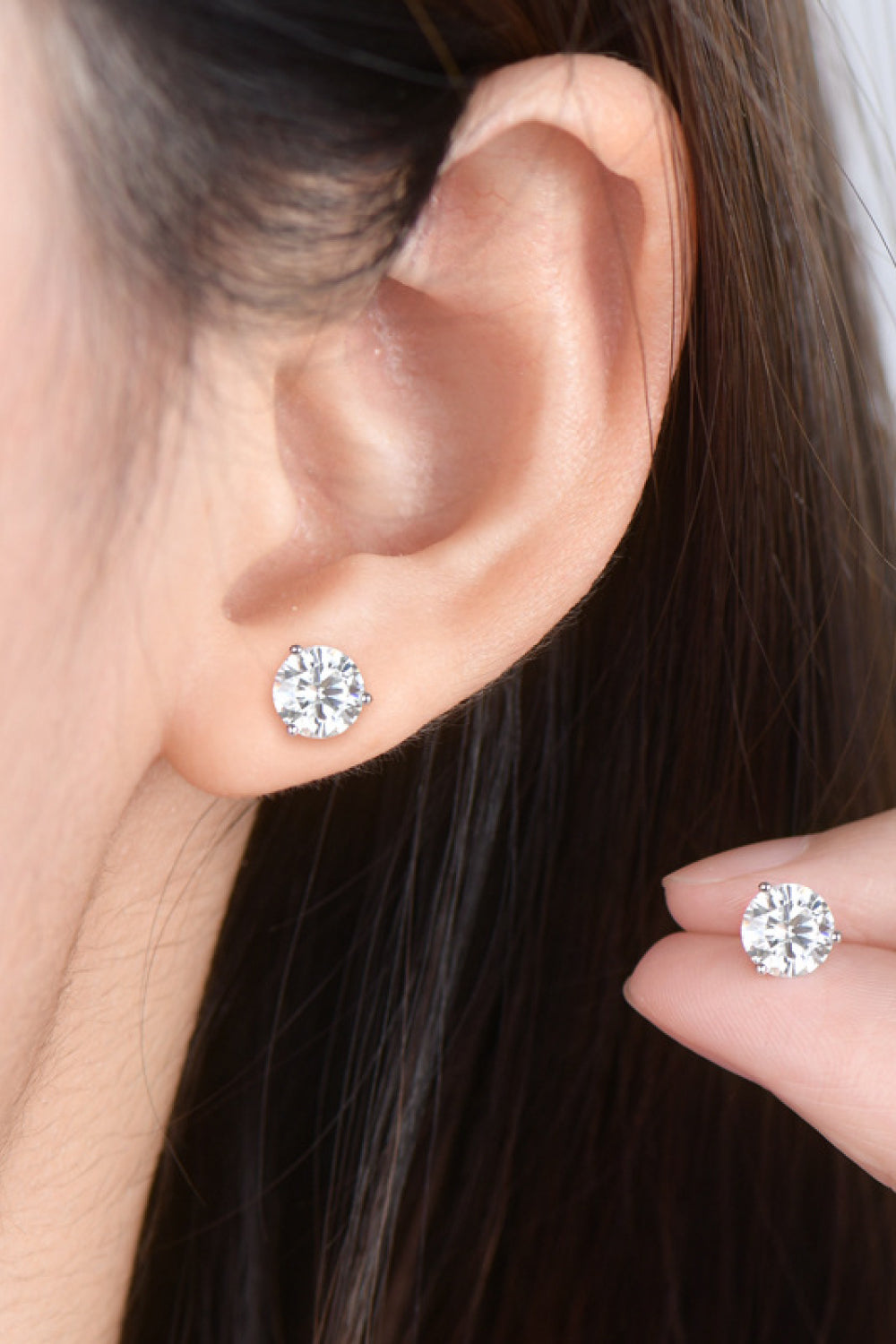 2 Carat Moissanite 925 Sterling Silver Stud Earrings 